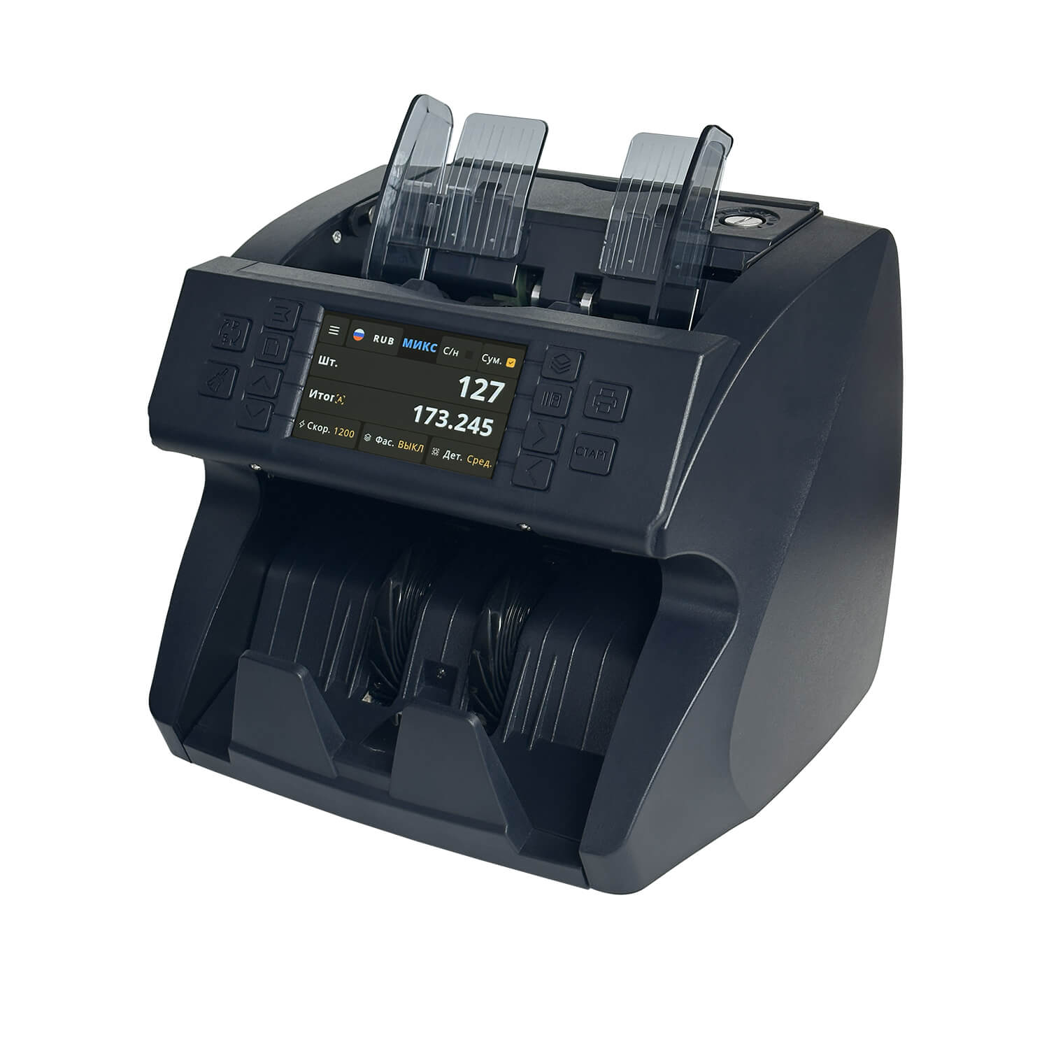 Счетчик банкнот с детектором подлинности MERTECH C-100 CIS touch screen