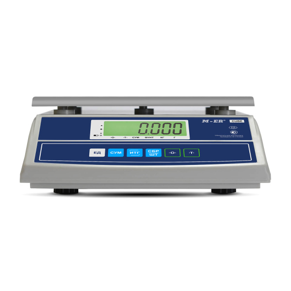 фасовочные настольные весы m-er 326 afl-6.1 "cube" c rs-232 lcd